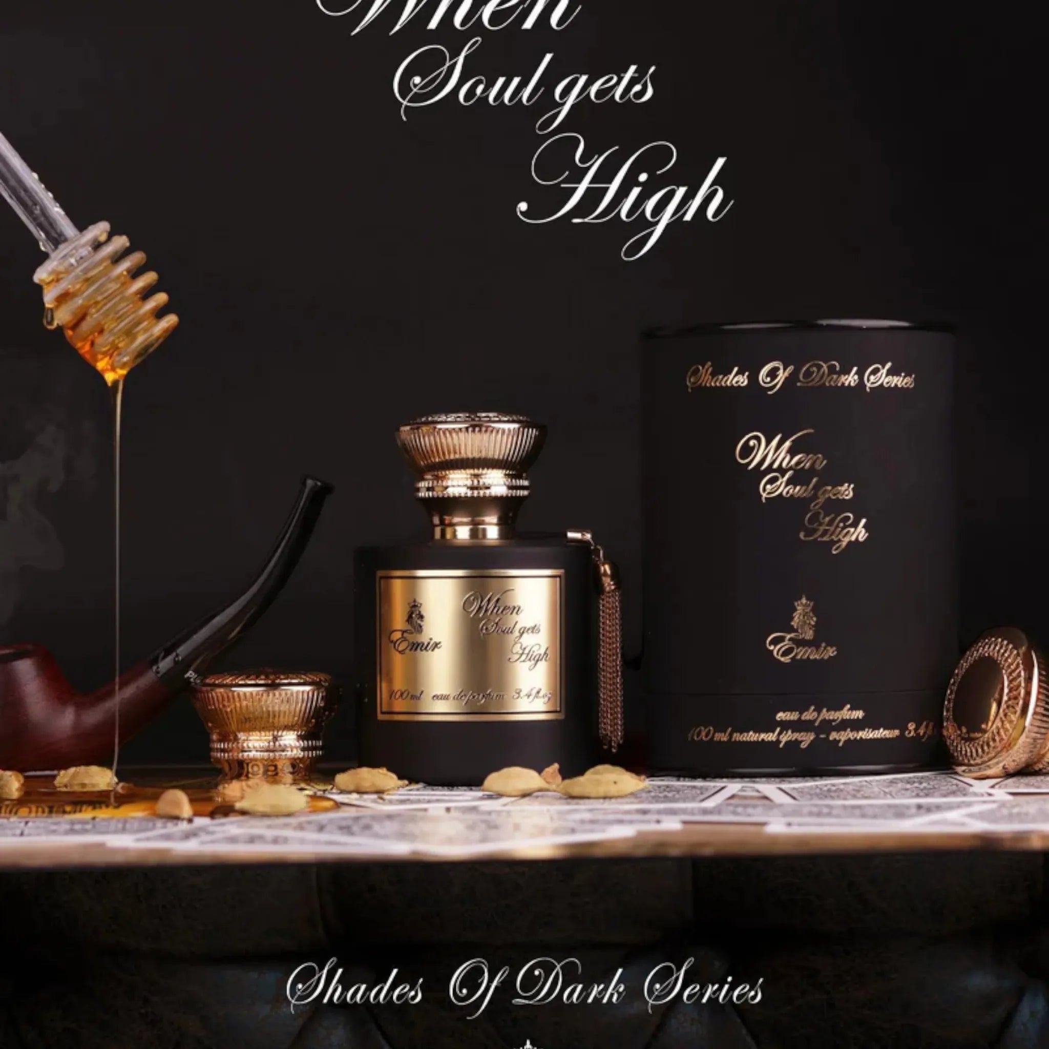 When Soul Gets High perfume with honey, tobacco, cherry, vanilla, amber, and spice – warm spicy unisex fragrance